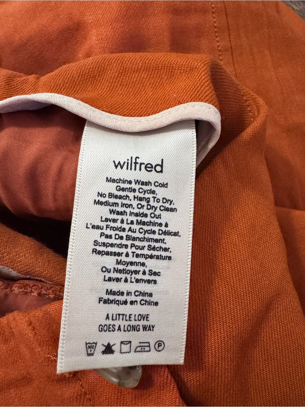 Wilfred Cherice Italian Linen Blend Orange Slim Cigarette Pants Size 10 - Picture 7 of 11